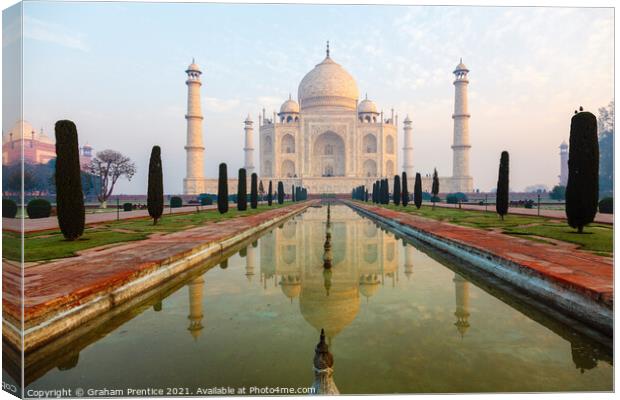 Taj Mahal Pool Reflection Canvas Print by Graham Prentice