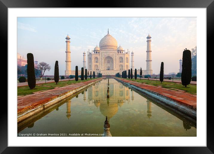 Taj Mahal Pool Reflection Framed Mounted Print by Graham Prentice