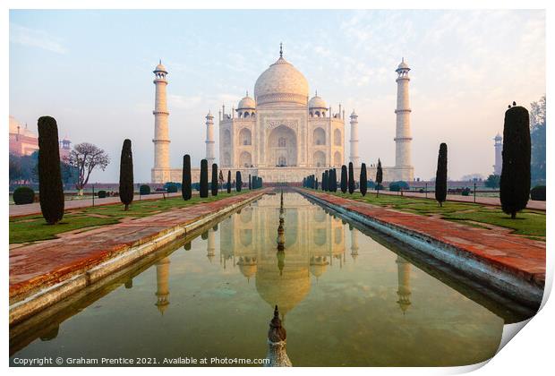 Taj Mahal Pool Reflection Print by Graham Prentice