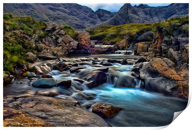 Fairy Pools River Print by Alan Simpson