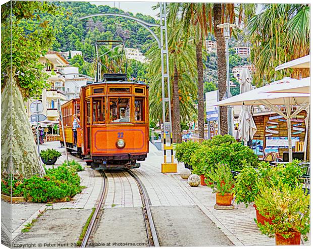 The Soller Tram Mallorca Canvas Print by Peter F Hunt