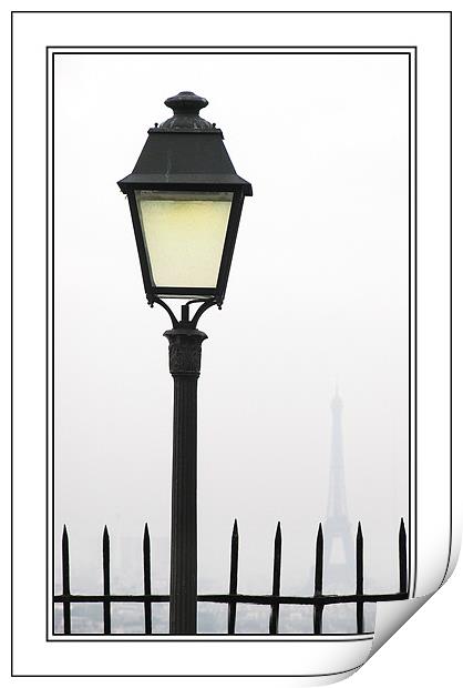 Paris by lamp light Print by Steve White