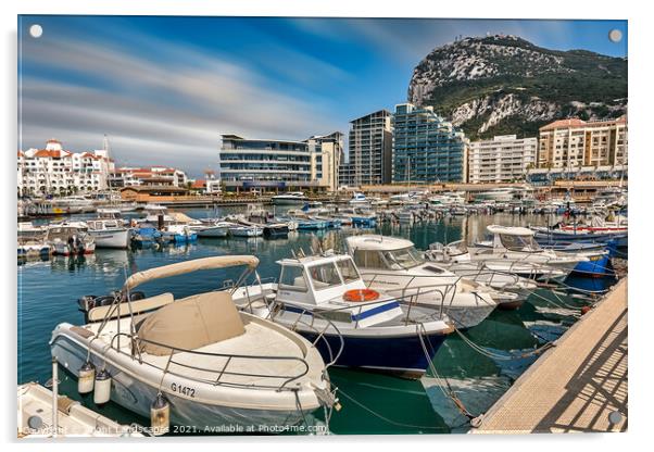 Ocean Village Marina Gibraltar Acrylic by Wight Landscapes