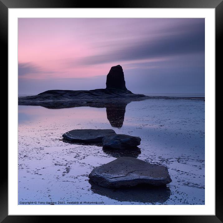 Twilight, Saltwick Bay, North Yorkshire Framed Mounted Print by Tony Gaskins