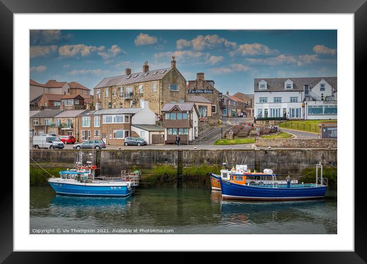 Seahouses - Quayside Framed Mounted Print by Viv Thompson