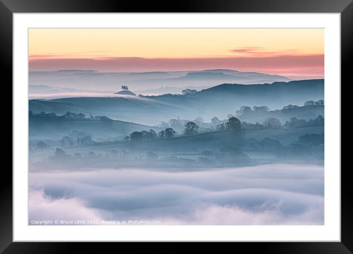 Fog in the Marshwood Vale Framed Mounted Print by Bruce Little