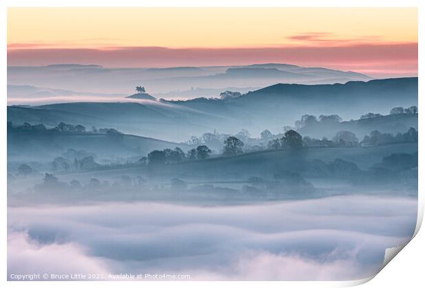 Fog in the Marshwood Vale Print by Bruce Little