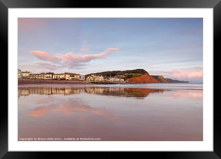 Sidmouth Dawn at Low Tide Framed Mounted Print by Bruce Little