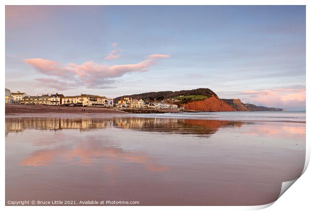 Sidmouth Dawn at Low Tide Print by Bruce Little