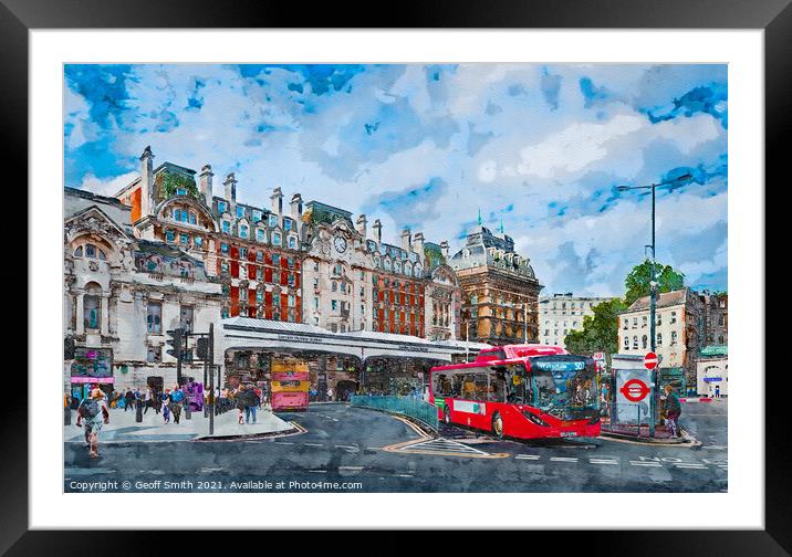 London Victoria Station Painterly Framed Mounted Print by Geoff Smith
