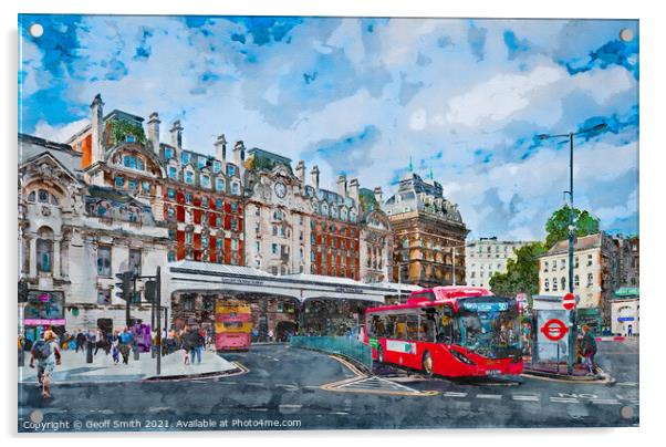 London Victoria Station Painterly Acrylic by Geoff Smith