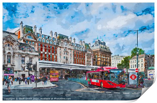 London Victoria Station Painterly Print by Geoff Smith