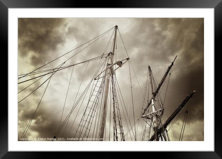 Tall Ship Masts..misc  Framed Mounted Print by Elaine Manley