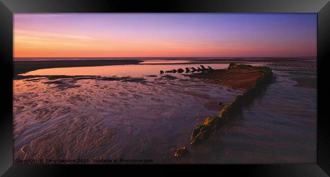 Remains of Sea Defenses, Sutton-on-Sea, Lincolnshire Framed Print by Tony Gaskins