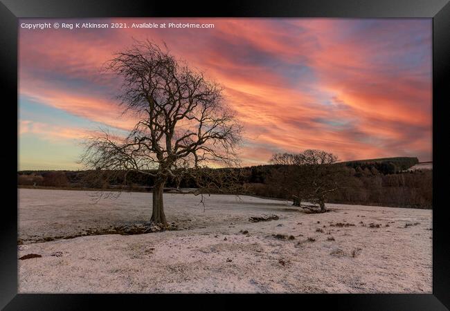 Winter Sunset Derwent Framed Print by Reg K Atkinson