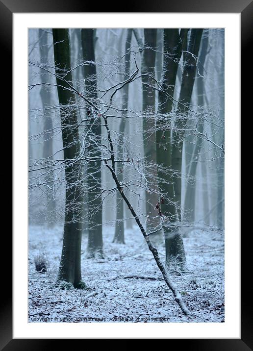 Frozen woodland  Framed Mounted Print by Simon Johnson