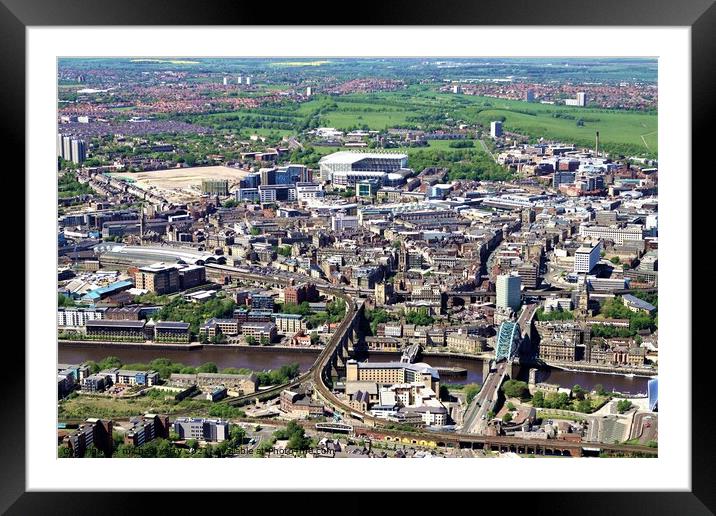 Aerial view of Newcastle and Gateshead. Framed Mounted Print by mick vardy