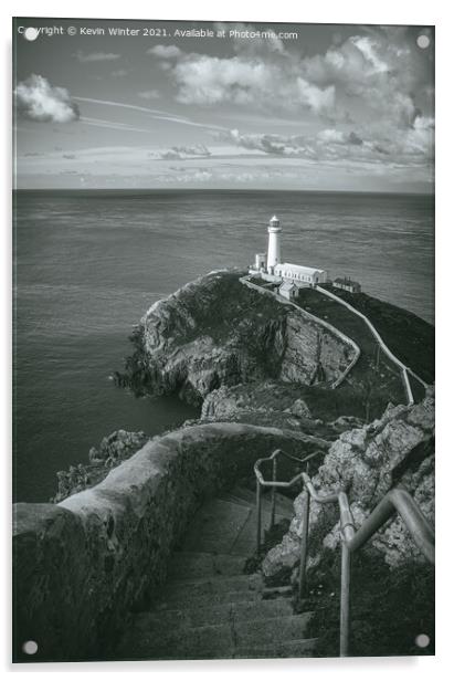 South Stack Lighthouse Acrylic by Kevin Winter