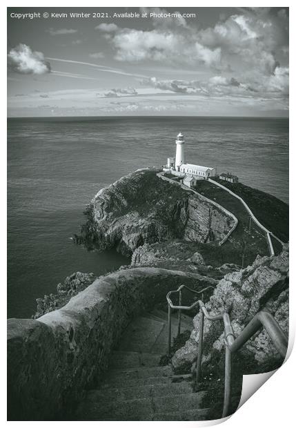 South Stack Lighthouse Print by Kevin Winter