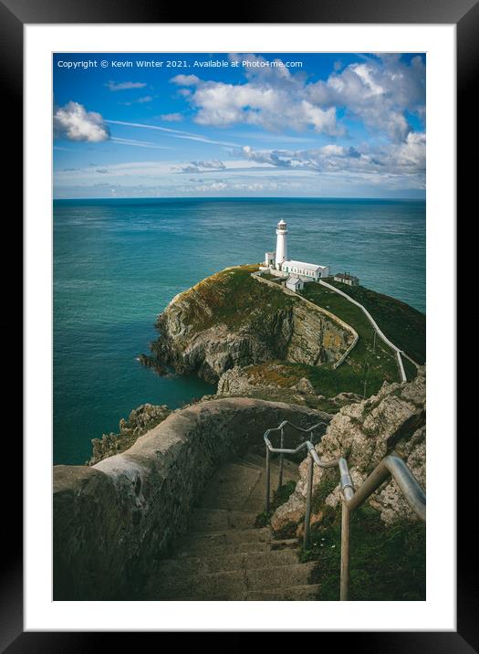 South Stack Lighthouse Framed Mounted Print by Kevin Winter