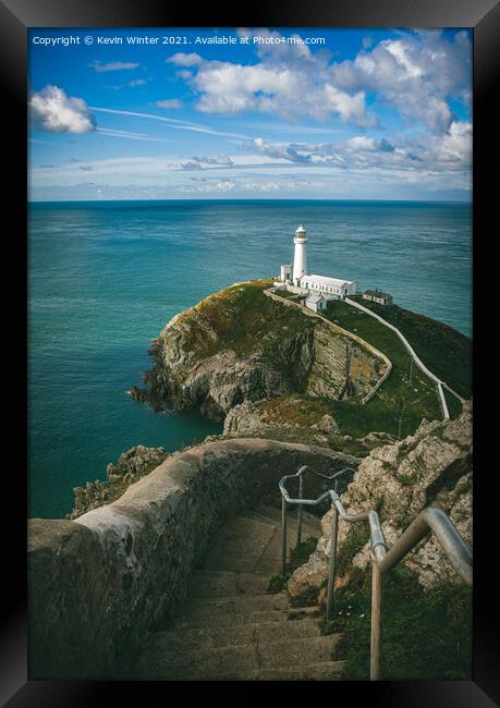 South Stack Lighthouse Framed Print by Kevin Winter