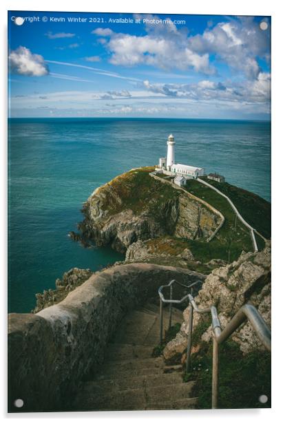 South Stack Lighthouse Acrylic by Kevin Winter