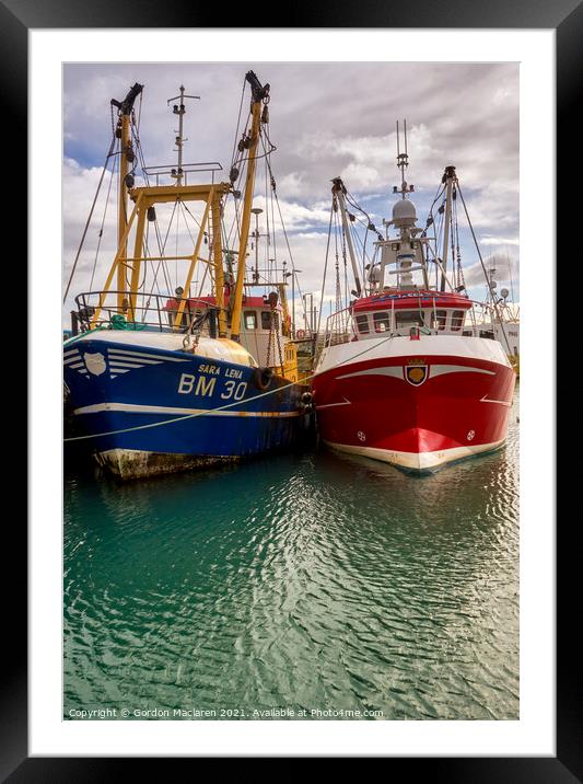 Fishing Boats, Padstow Harbour, Cornwall Framed Mounted Print by Gordon Maclaren