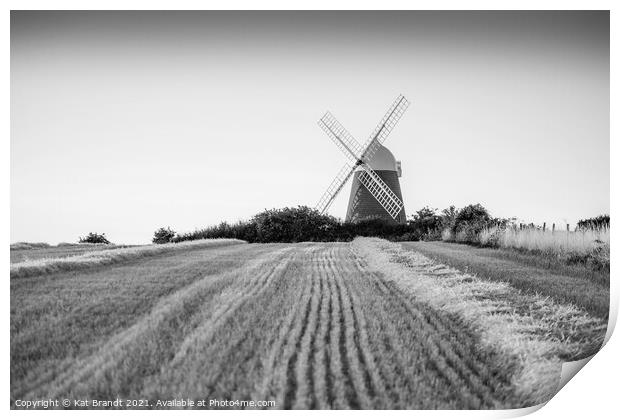 Halnaker Windmill in Black and White, West Sussex, Print by KB Photo