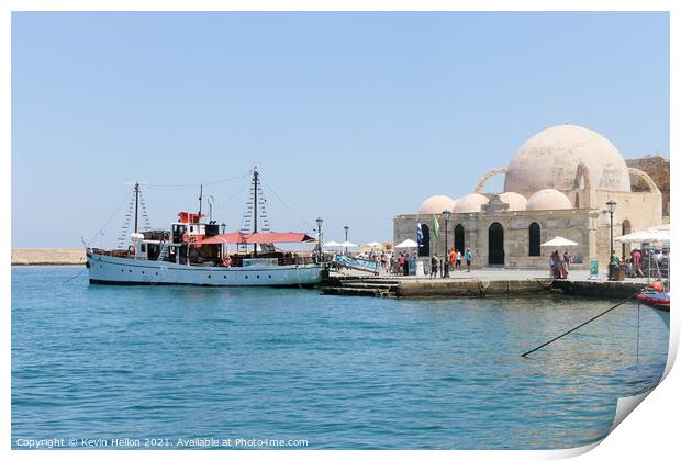 Chania harbour, Crete, Greece Print by Kevin Hellon