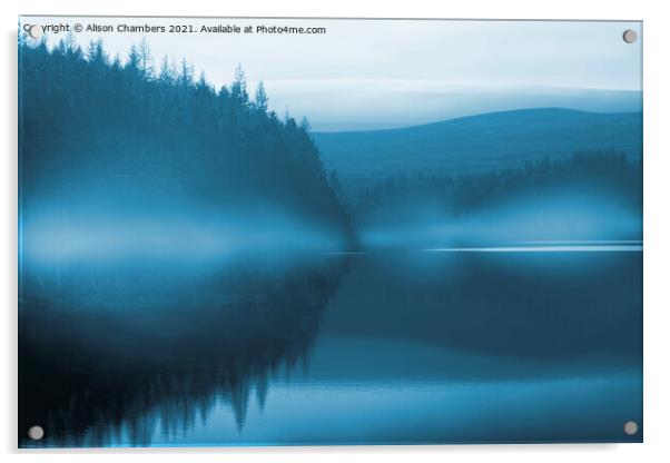 Misty Langsett Reservoir  Acrylic by Alison Chambers