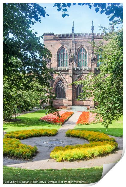 cathedral and gardens Print by Kevin Hellon