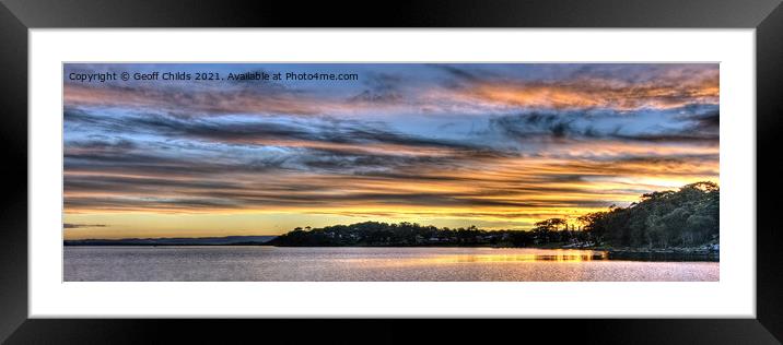 Nautical Golden Glow Cloud Sunset.  Framed Mounted Print by Geoff Childs
