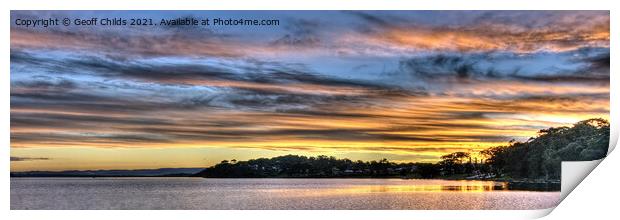 Nautical Golden Glow Cloud Sunset.  Print by Geoff Childs