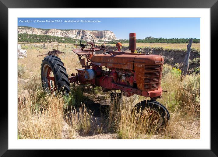 Rustic Charm Farmall Tractor in Utah Framed Mounted Print by Derek Daniel