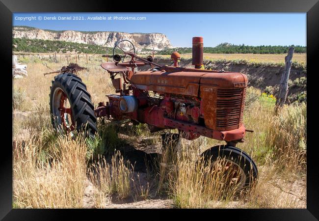 Rustic Charm Farmall Tractor in Utah Framed Print by Derek Daniel