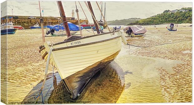 St Ives Harbour Cornwall Canvas Print by Peter F Hunt