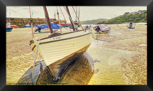 St Ives Harbour Cornwall Framed Print by Peter F Hunt