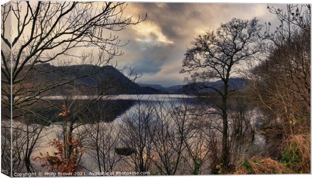 Ullswater view in The Lake District, UK, Crop Canvas Print by Philip Brown