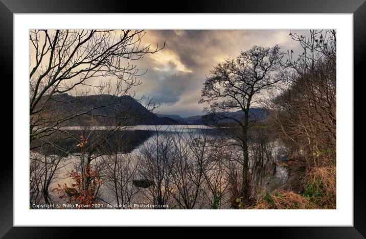 Ullswater view in The Lake District, UK, Crop Framed Mounted Print by Philip Brown