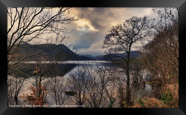 Ullswater view in The Lake District, UK, Crop Framed Print by Philip Brown