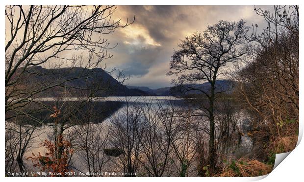 Ullswater view in The Lake District, UK, Crop Print by Philip Brown