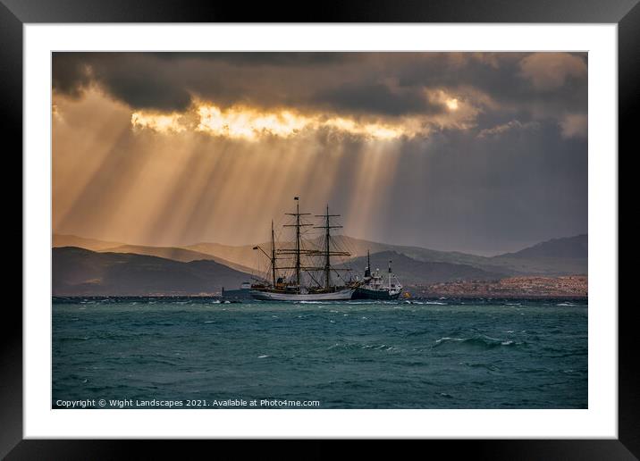 Storm In The Bay Of Gibraltar Framed Mounted Print by Wight Landscapes
