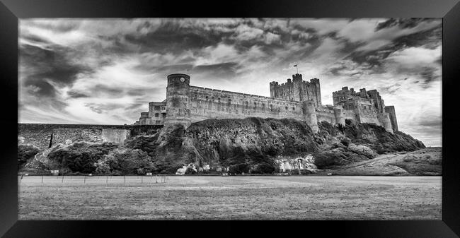 Black and White beauy Bamburgh Castle  Framed Print by Naylor's Photography