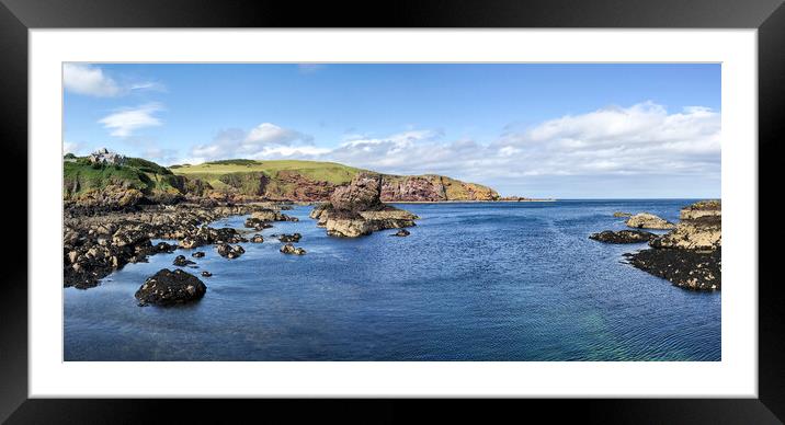 St Abbs Panorama Framed Mounted Print by Naylor's Photography
