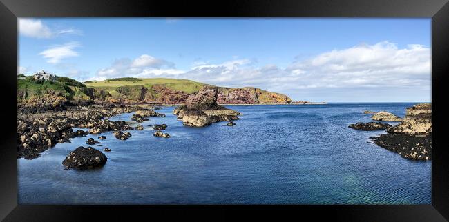 St Abbs Panorama Framed Print by Naylor's Photography