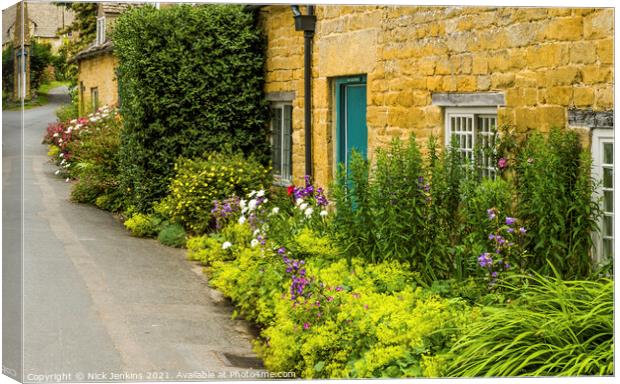 Cottages in Snowshill Cotswolds Gloucestershire Canvas Print by Nick Jenkins