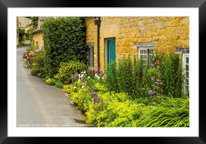 Cottages in Snowshill Cotswolds Gloucestershire Framed Mounted Print by Nick Jenkins
