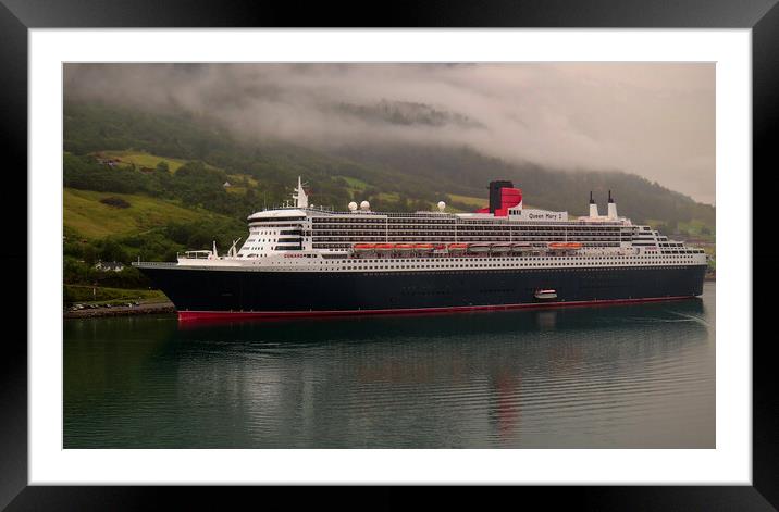 Cunard's Queen Mary 2 Liner Framed Mounted Print by Scott Anderson