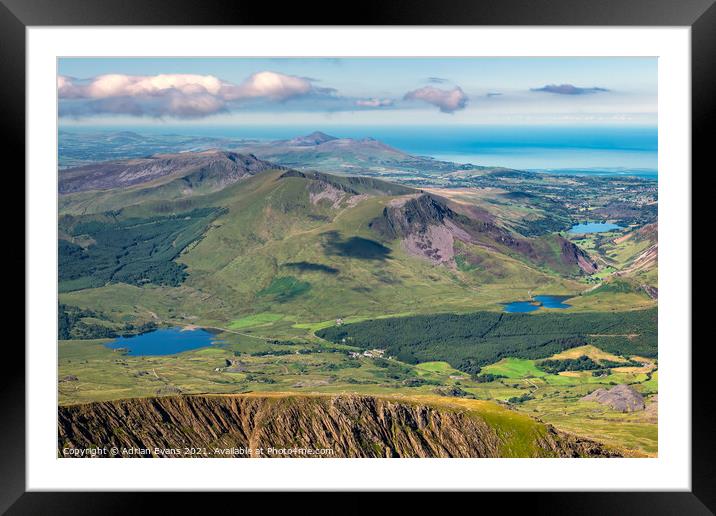 Snowdon Summit View Wales Framed Mounted Print by Adrian Evans