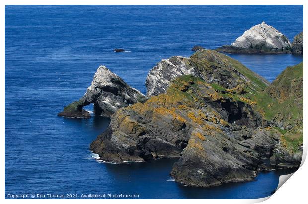 Muckle Flugga Cliffs, Shetland Print by Ron Thomas